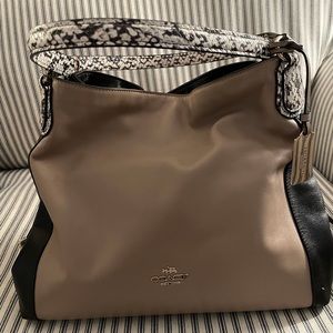 Coach Edie 3-tone handbag.
